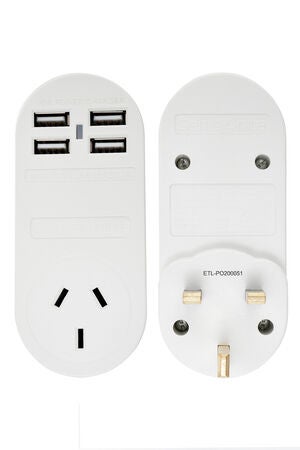 TRAVEL LINK ACC. Adpt 4xUSB (2 Amp) UK HK