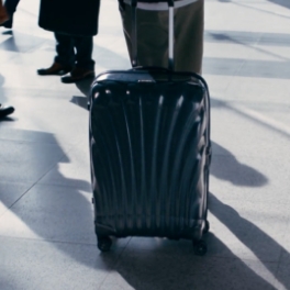 Medium shot of dark colour luggage