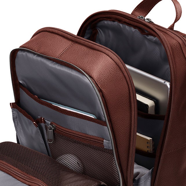 CLASSIC LEATHER 14.1'' LAPTOP SLIM BACKPACK